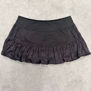 Fila Black Eyelet Ruffle Mini Skirt/Skort